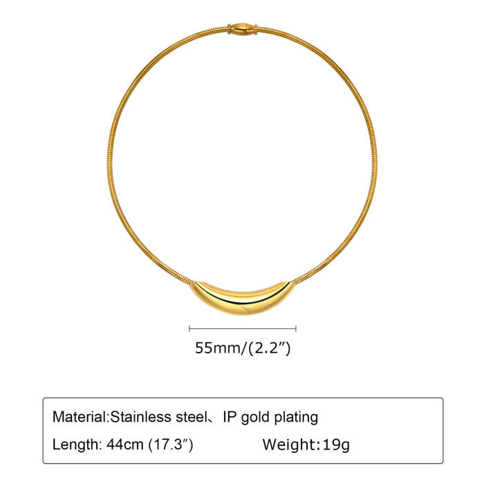 Wholesale Stainless Steel Simple Collar Choker Women Necklace