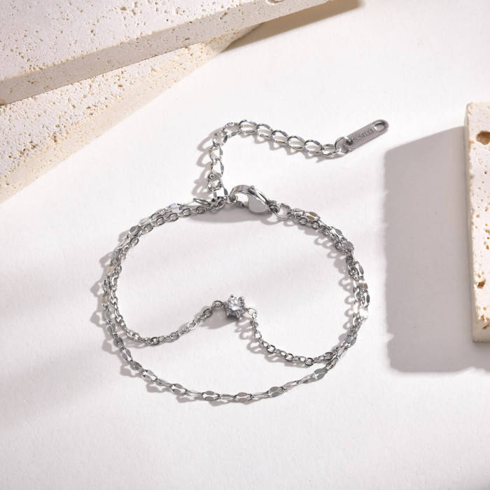 Wholesale Stainless Steel Double Layers Bracelet