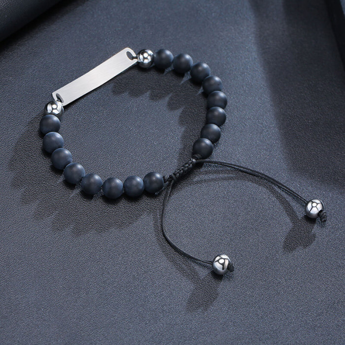 Wholesale Steel Curved Rectangula Pride Beads Bracelet
