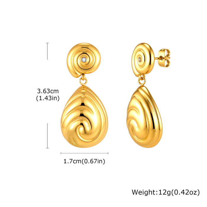 Wholesale Stainless Steel Spiral Earrings