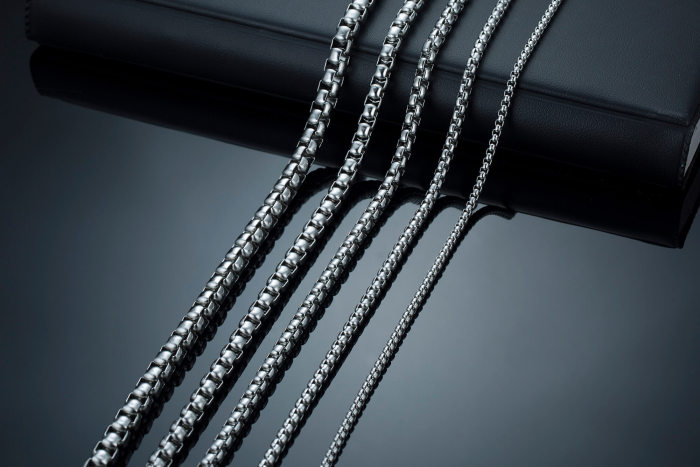 Wholesale Stainless Steel Multi-standard Round Box Chain Necklace