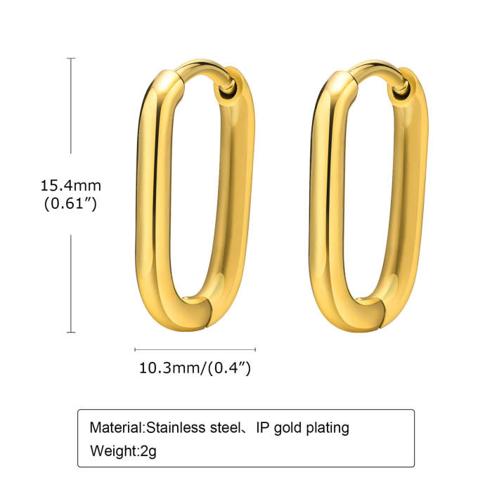 Wholesale Stainless Steel Paperclip Hoop Earrings