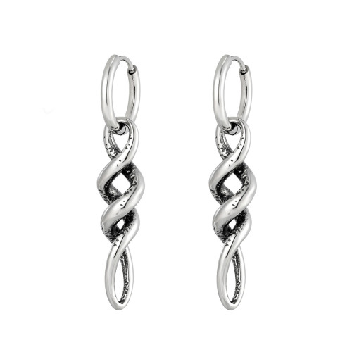 Wholesale Retro Stainless Steel Twist Earrings