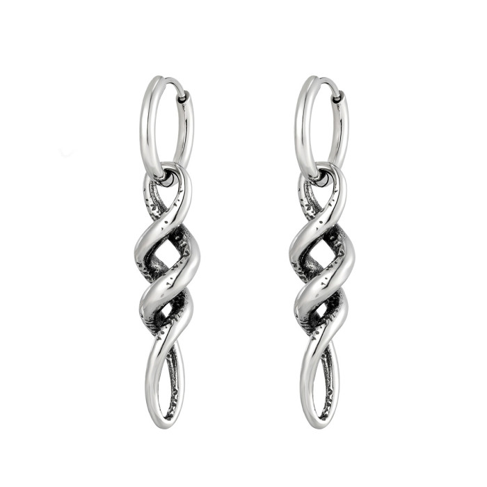 Wholesale Retro Stainless Steel Twist Earrings