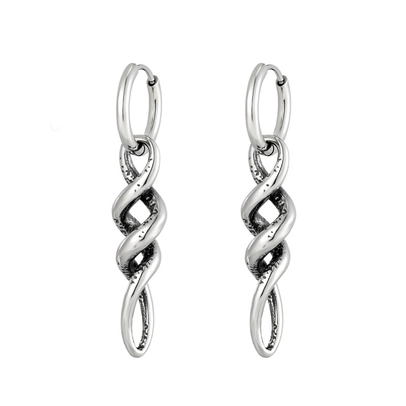 Wholesale Retro Stainless Steel Twist Earrings
