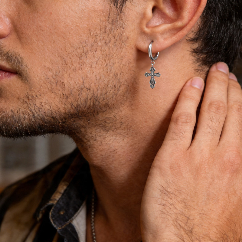Wholesale Stainless Steel Gothic Cross Earrings