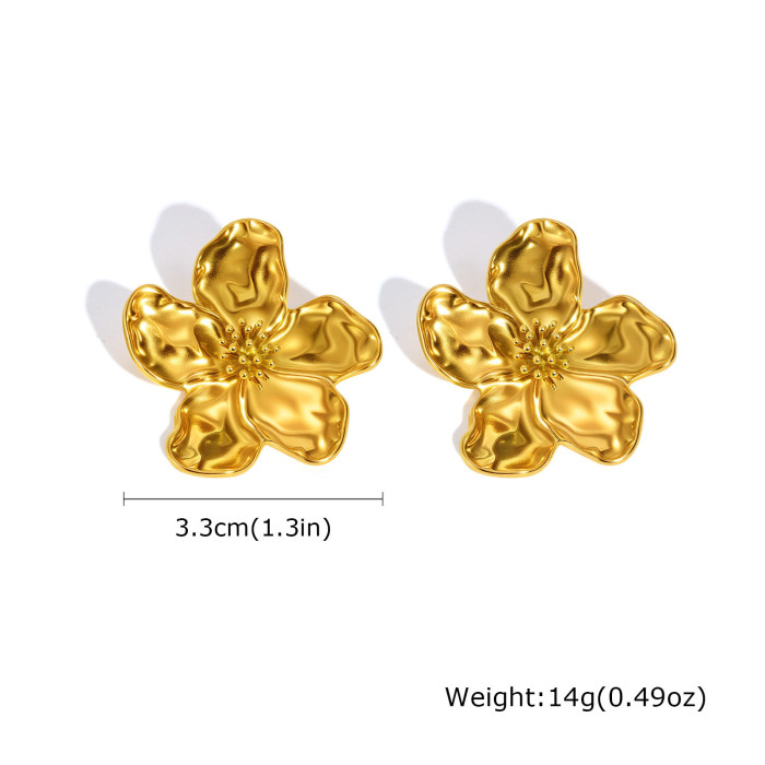 Wholesale Stainless Steel Flower Stud Earrings