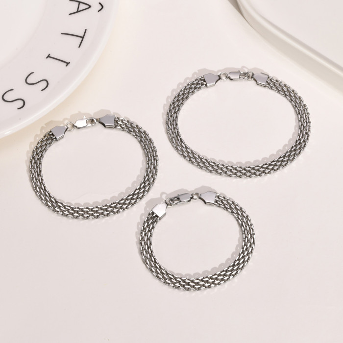Wholesale Stainless Steel Women Mesh Link Chain Bracelet