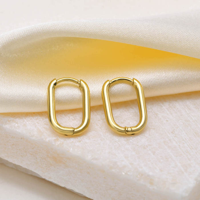 Wholesale Stainless Steel Paperclip Hoop Earrings