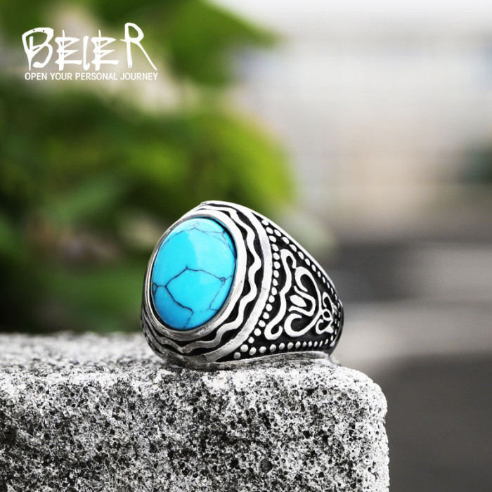 Wholesale Stainless Steel Mens Tiger's Eye Stone Rings