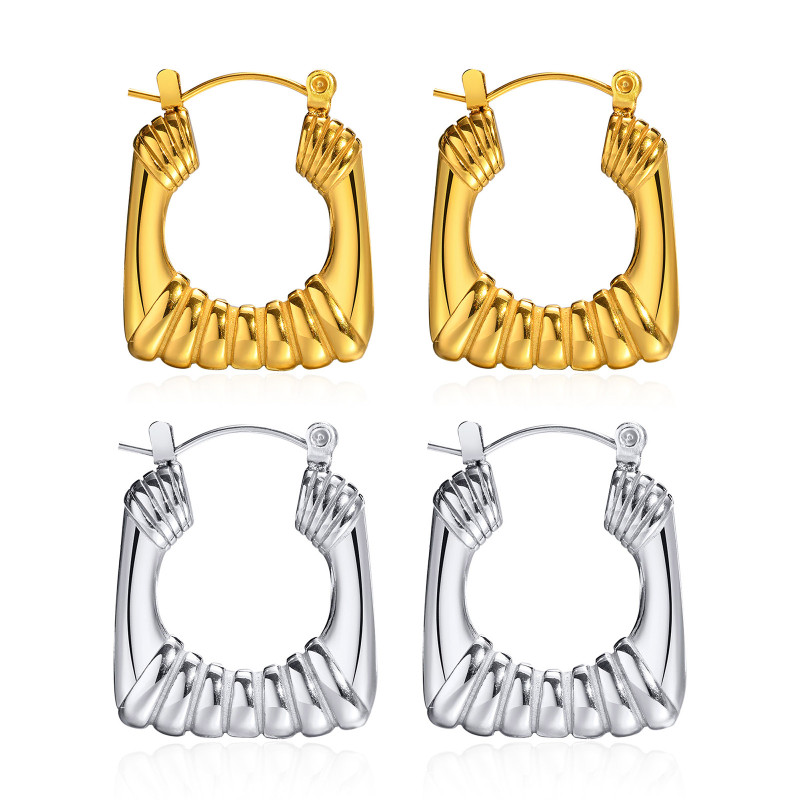 Wholesale Stainless Steel U-shaped Hoop Earrings