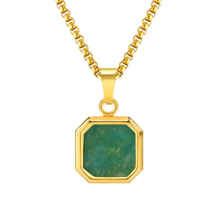 Wholesale Stainless Steel Men's Octagonal Enamel Pendant