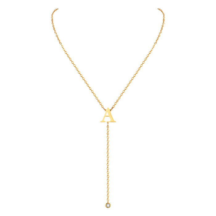 Wholesale Stainless Steel Initial A - Z Letter Necklaces
