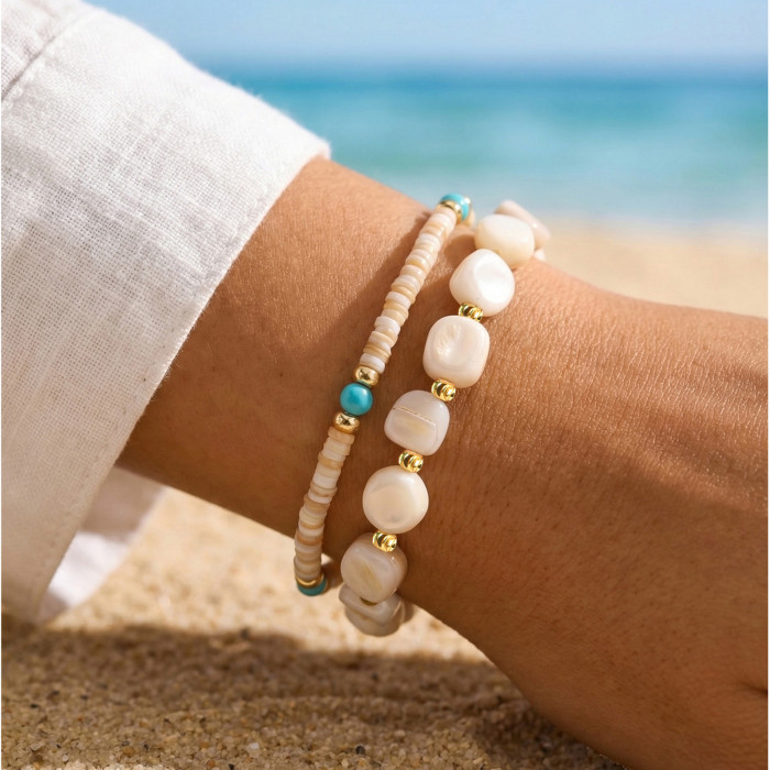 Wholesale Stainless Steel Irregular Shell Bead Bracelet
