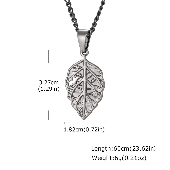 Wholesale Stainless Steel Vintage Leaf Pendant
