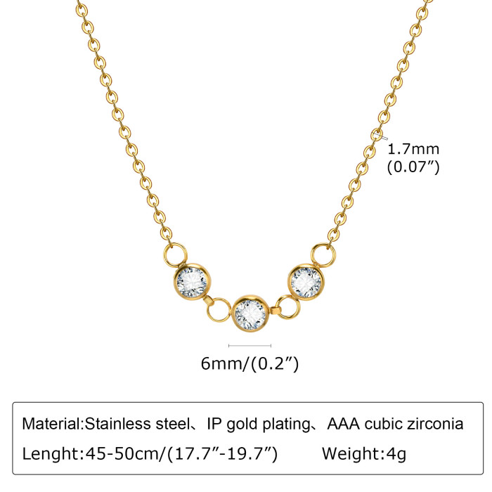Wholesale Stainless Steel Dazzling CZ Necklace