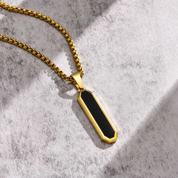 Wholesale Stainless Steel Men's Vertical Bar Octagonal Pendant
