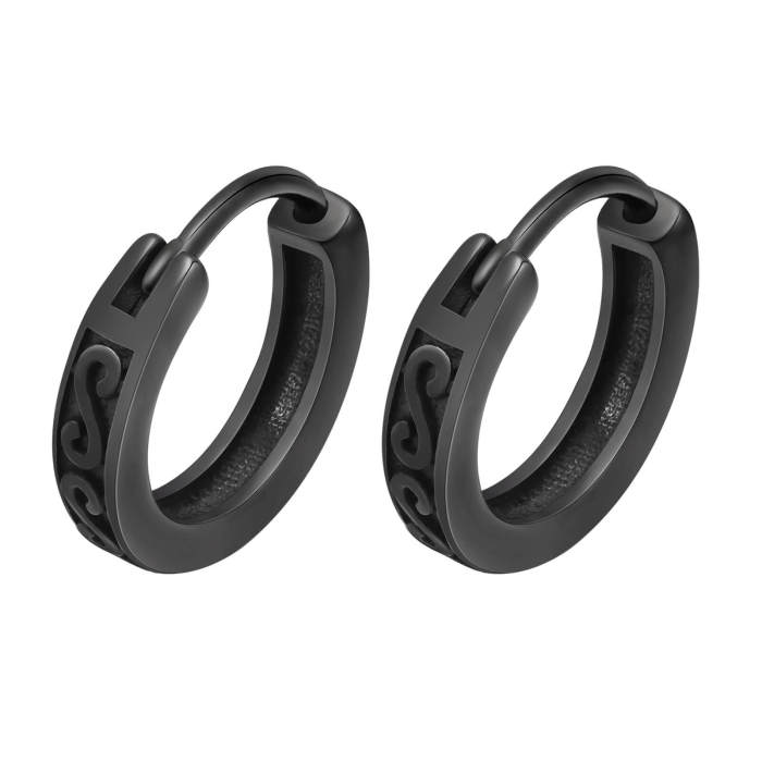 Wholesale Stainless Steel Men S Style Huggie Earrings