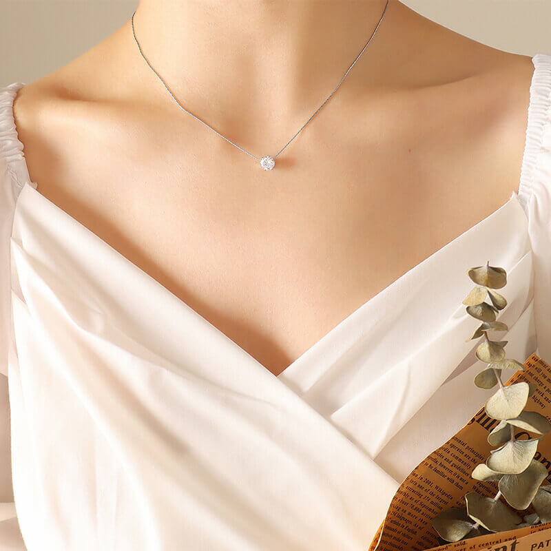 Wholesale Stainless Steel Rounded Cardano Chain Necklace with CZ