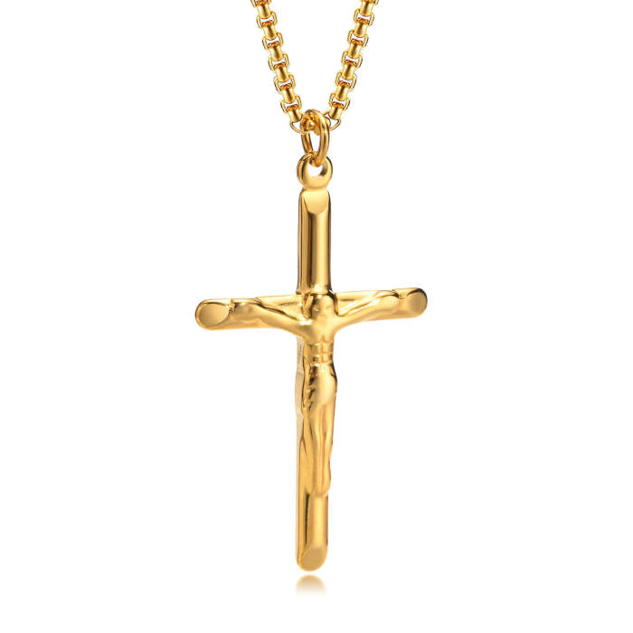 Wholesale Stainless Steel Mens Black Cross Pendant