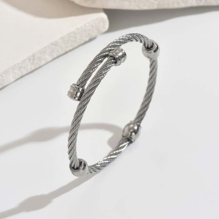 Wholesale Men's & Women's Twisted Cable Wire Cuff Bracelet