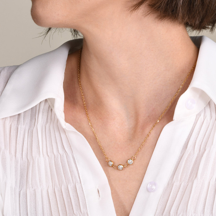Wholesale Stainless Steel Dazzling CZ Necklace