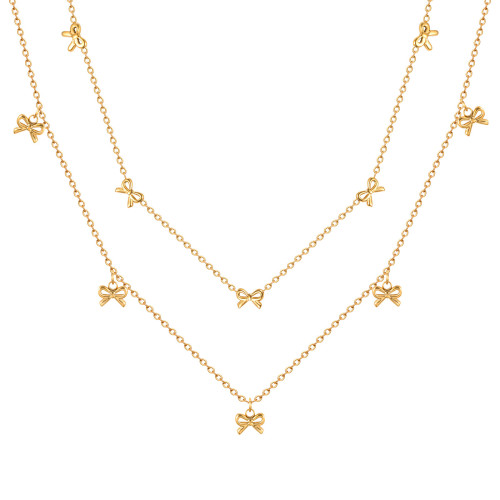 Wholesale Stainless Steel Ribbon Gold Necklace