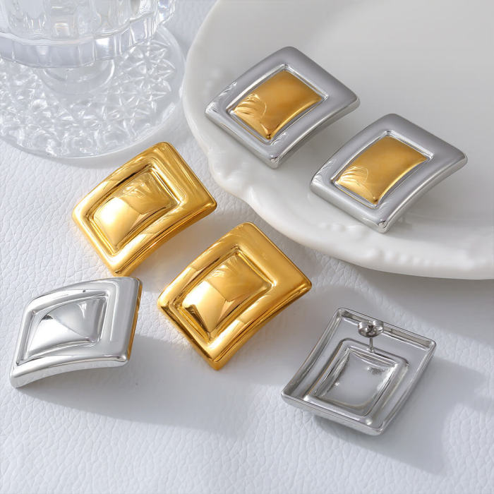 Wholesale Stainless Steel Framed- Stud Earrings