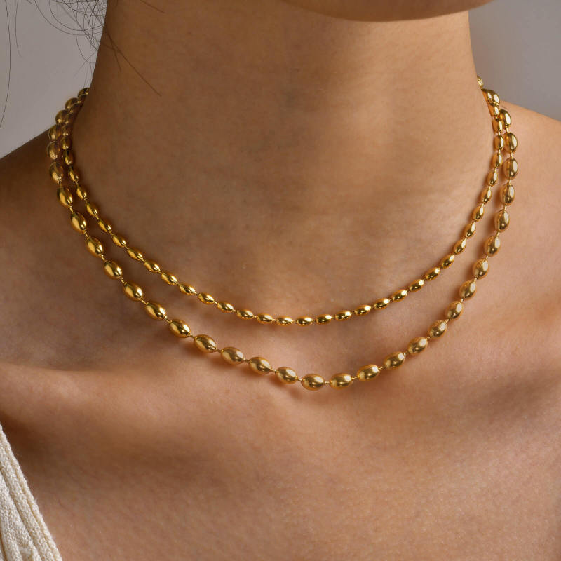Wholesale Stainless Steel Rugby Ball Chain Necklace
