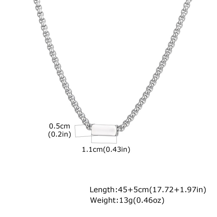 Wholesale Stainless Steel Square Bead Necklace