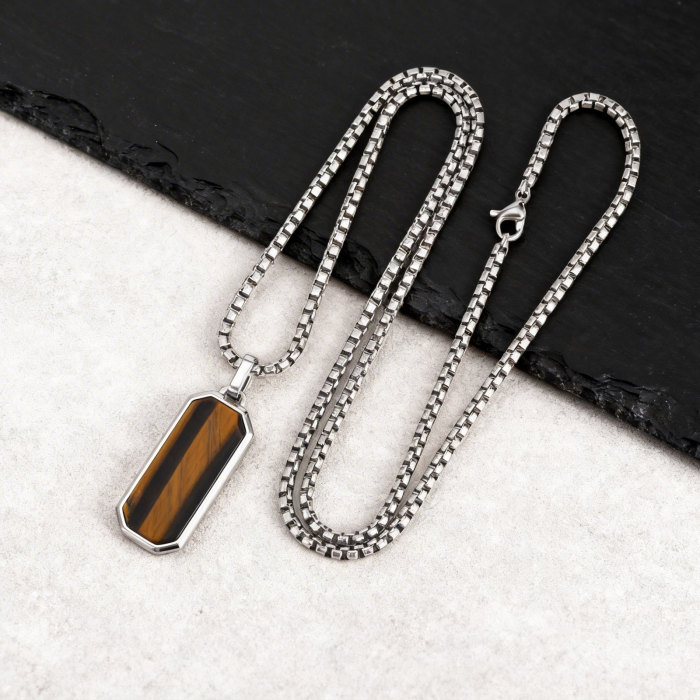 Wholesale Stainless Steel Octagonal Vertical Bar Pendant