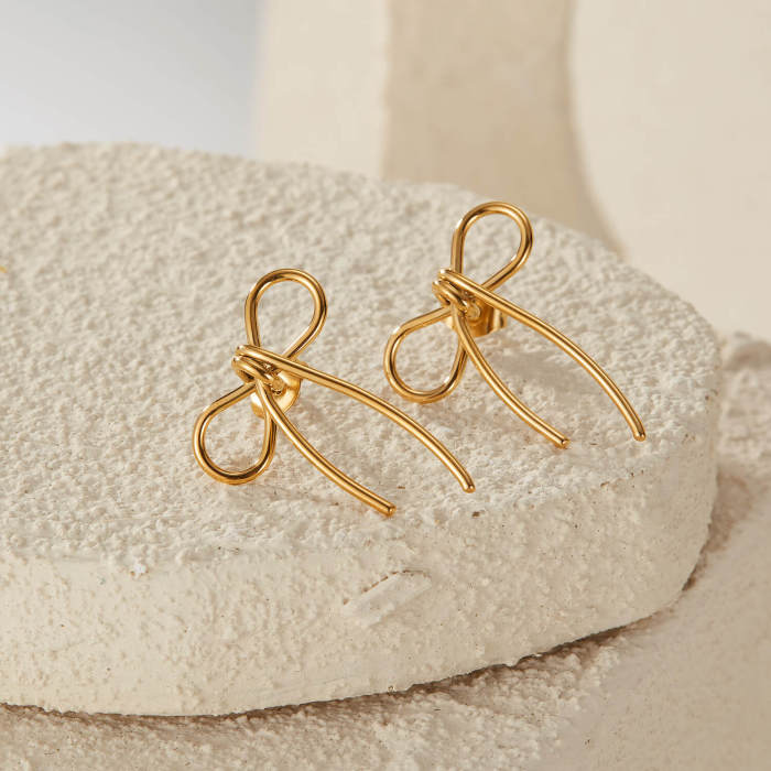 Wholesale Stainless Steel Ribbon Earrings