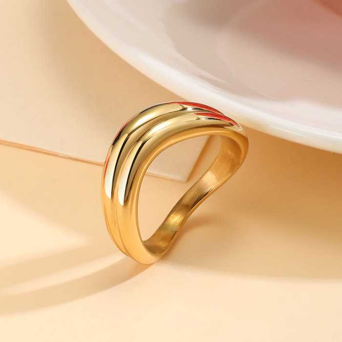Wholesale Stainless Steel Wave Ring