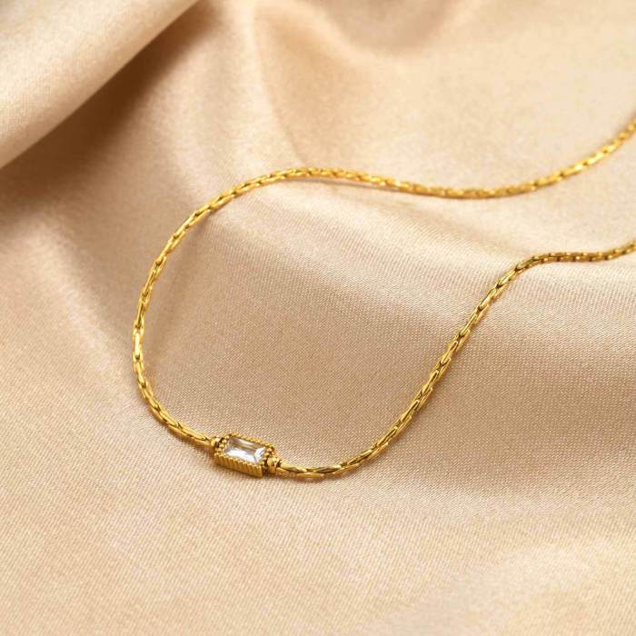 Wholesale Stainless Steel Dainty Crystal Choker
