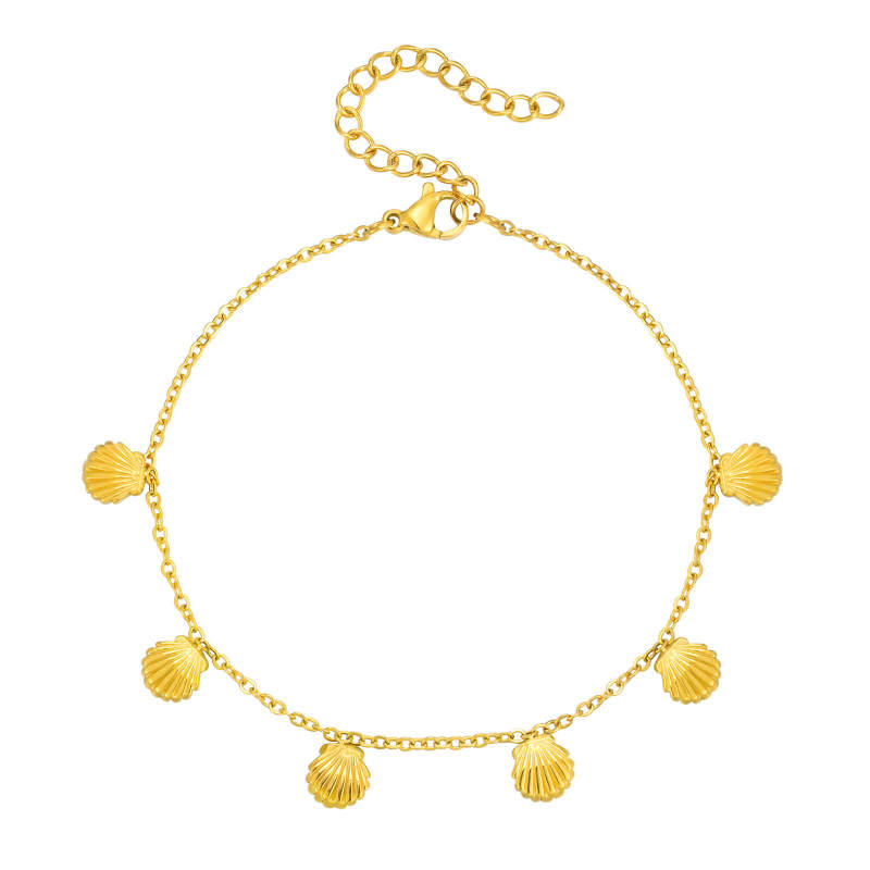 Wholesale Stainless Steel Elegant Scallop Shell Anklet