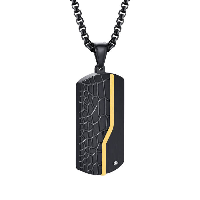 Wholesale Stainless Steel Thin Line Crocodile Dog Tag Pendant