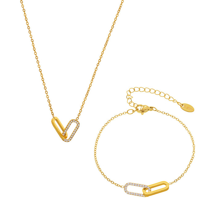 Wholesale Interlocking Oval Link Jewelry Set