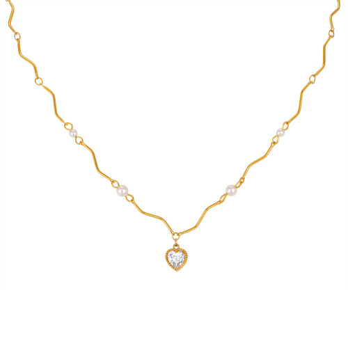 Wholesale Stainless Steel Organic Wave Necklace