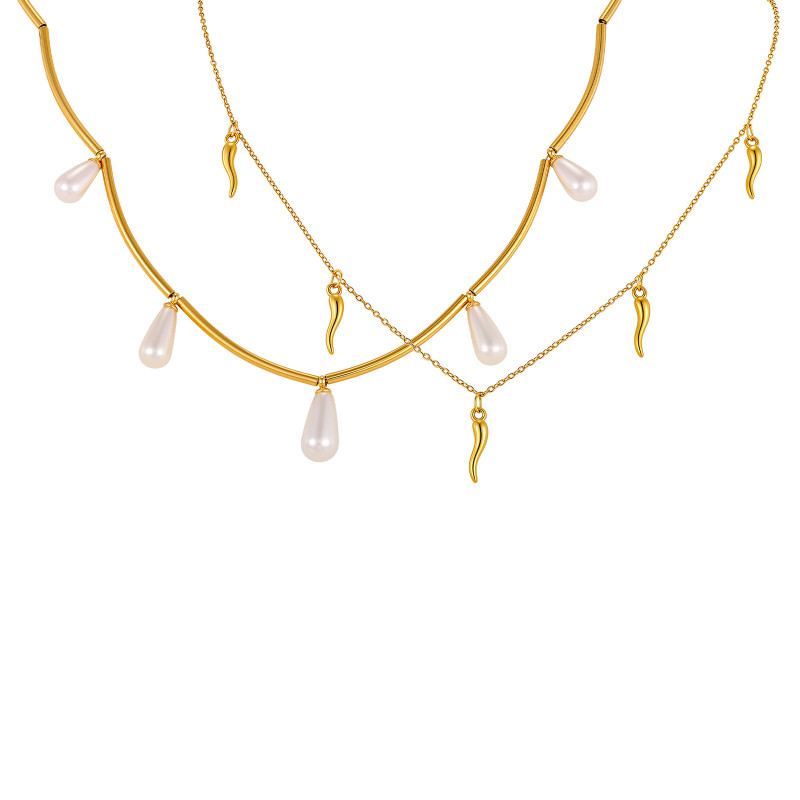 Wholesale Stainless Steel Italian Horn Jewelry Set