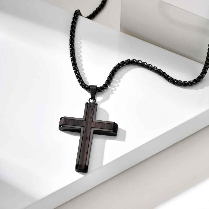 Wholesale Stainless Steel Ebony Cross