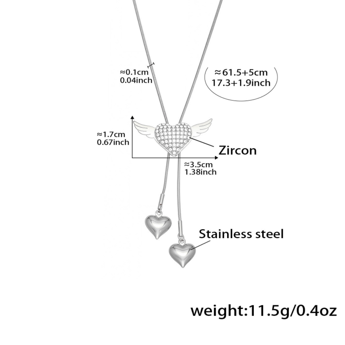 Wholesale Stainless Steel Angel Wing Sweater Chain