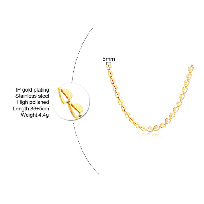 Wholesale Stainless Steel Personalised Golden Leaf Chain Bracelet