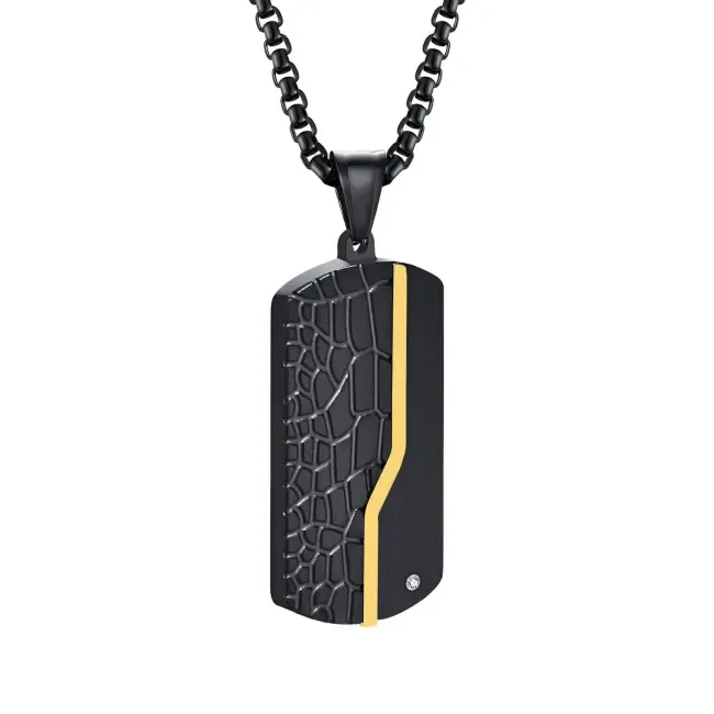 Wholesale Stainless Steel Thin Line Crocodile Dog Tag Pendant