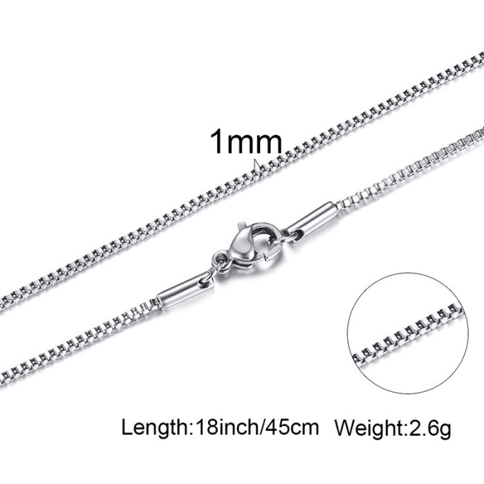 Wholesale Stainless Steel Men's Jewelry Box Chain Necklace