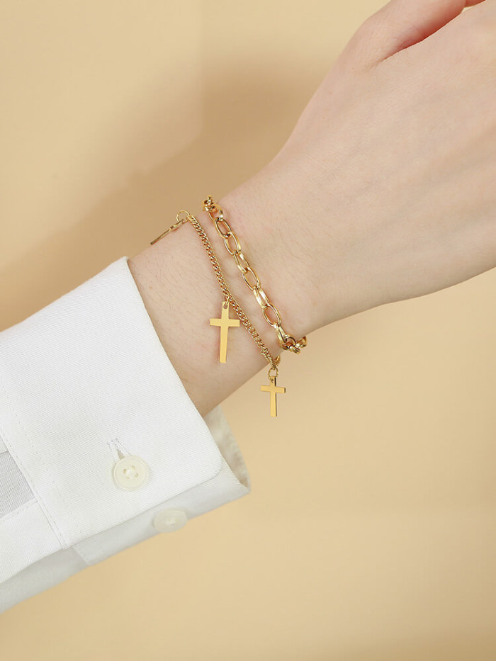 Wholesale Stainless Steel Cross Chain Bracelet