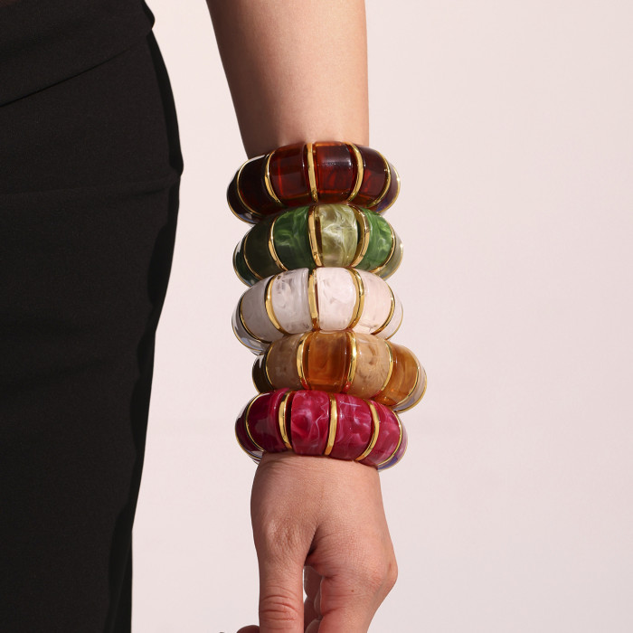 Wholesale Colorful Resin Stretch Bracelet