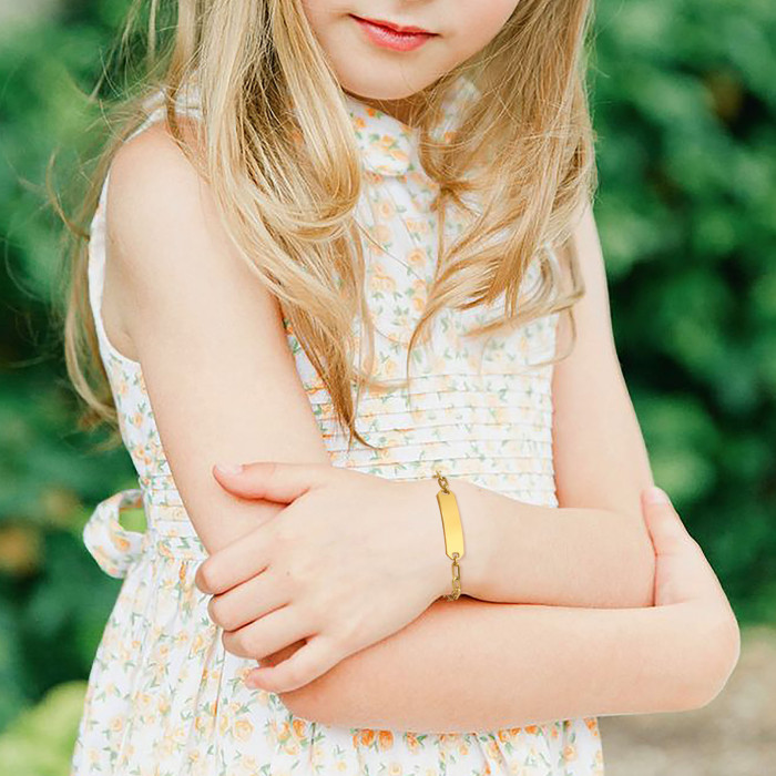 Wholesale Stainless Steel Engraved Child ID Bracelet