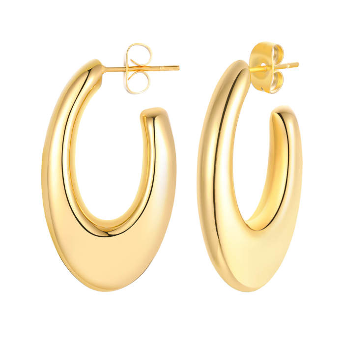 Wholesale Stainless Steel Fashion C Shape Stud Earrings