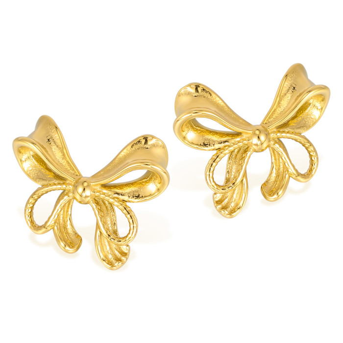 Wholesale Stainless Steel Bow Earrings