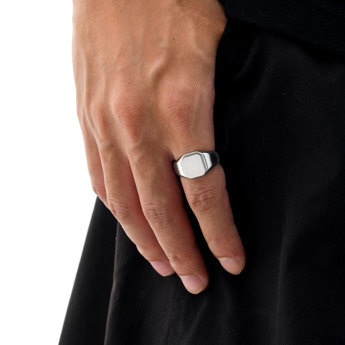 Wholesale Stainless Steel Brushed Stamp Ring